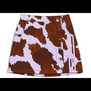 Ivy Park Denim Cow Print Skirt